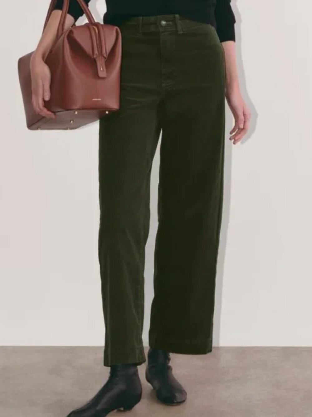 NEW! EVERLANE CORDUROY SAILOR PANTS CROPPED STRAIGHT LEG HIGH RISE STRETCH sz 4